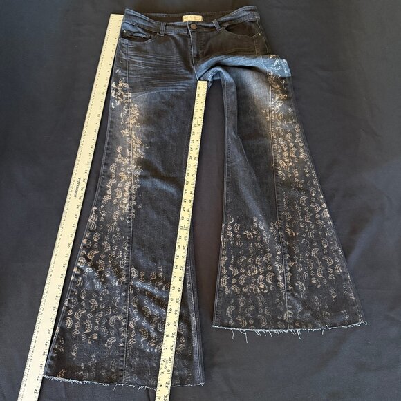 Rare Free People Wildwind Printed Wideleg Jeans Sz 30 - Picture 8 of 15